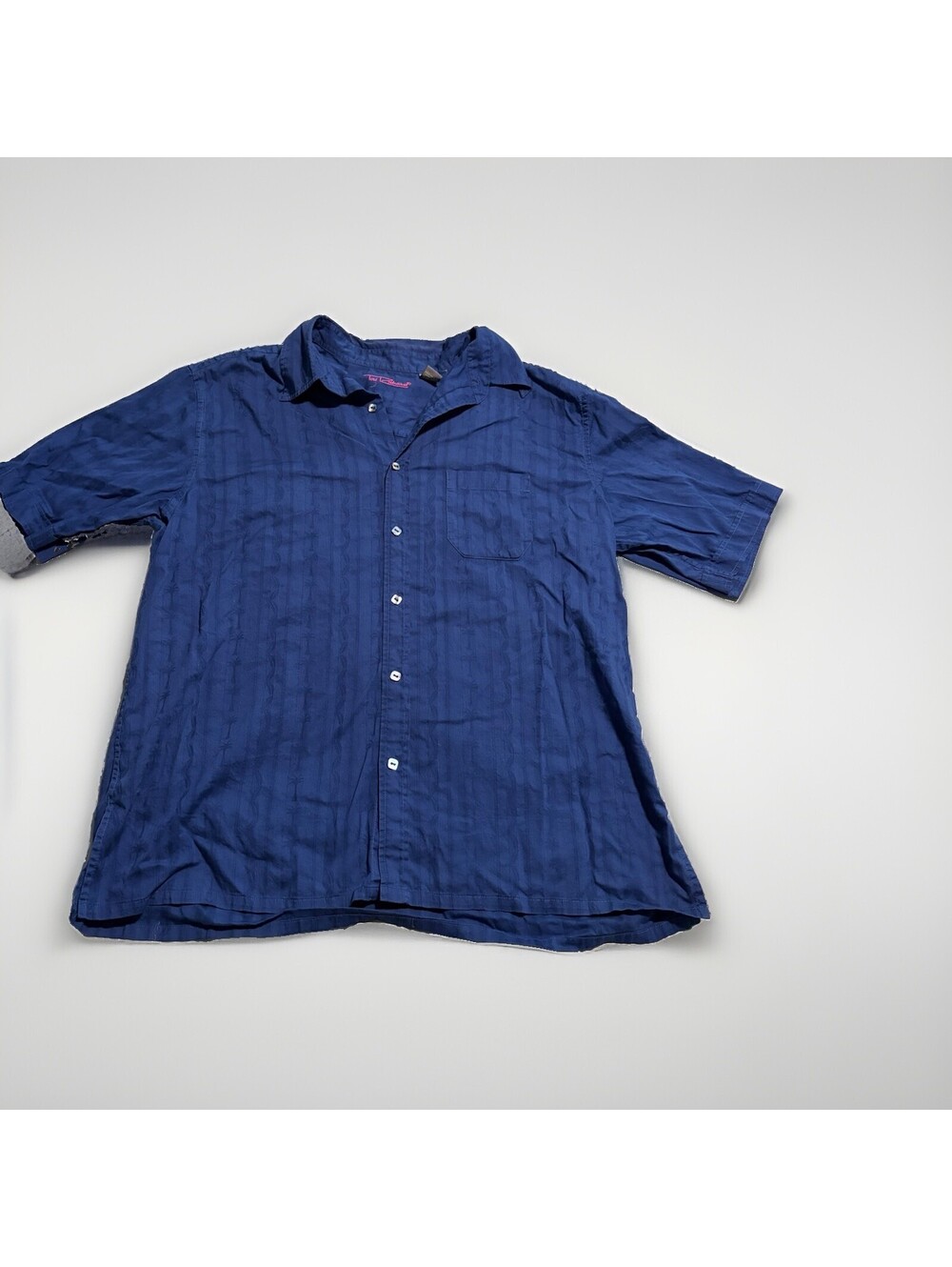 Vintage Tori Richard Two Tone Blue Short Sleeve Button Up Shirt Sz 2XL